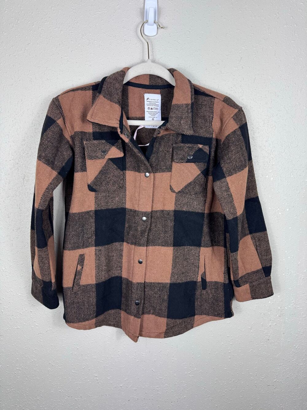 NWOT Fornia Plaid Shacket Girls Size XL (14)